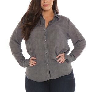 Nwt | Slink Jeans Crinkled Woven Shirt in Black Size 0X